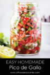 This is the best homemade pico de gallo made with fresh roma tomatoes, white onion, cilantro, and lime juice. It is so much better than store-bought.