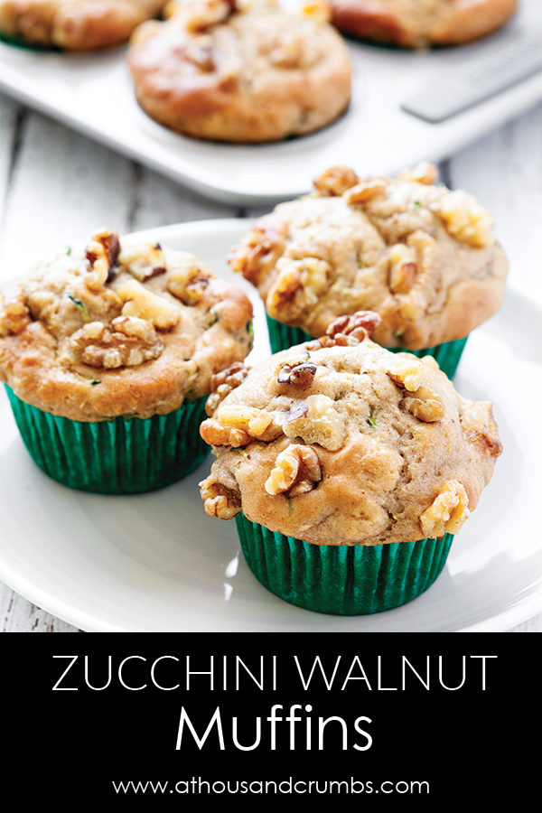Pinterest ALT - Zucchini Walnut Muffins
