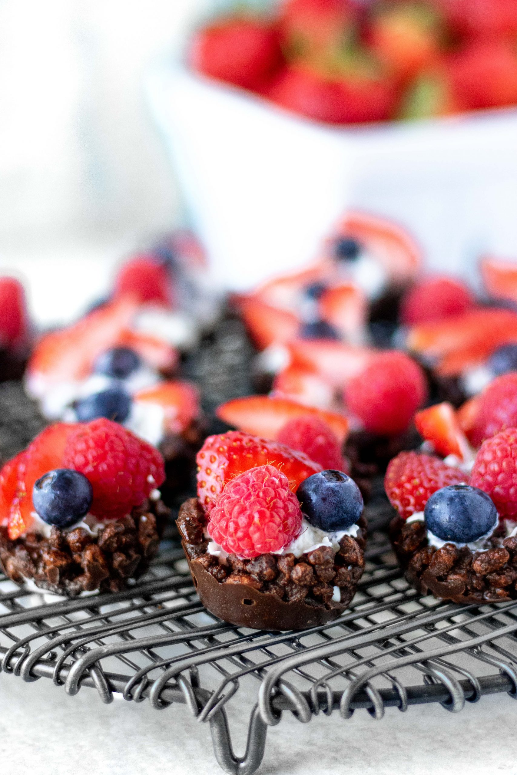 Featured Image - Dark Chocolate Crispy Berry Bites from A Thousand Crumbs